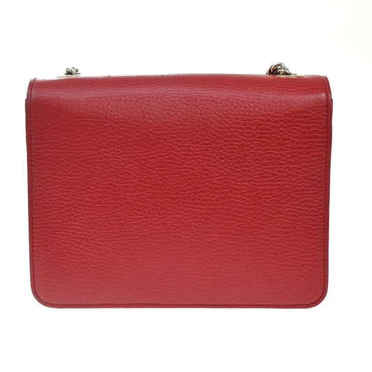Gucci Interlocking Shoulder Bag Leather, RED, LEATHER, Shoulder bag
