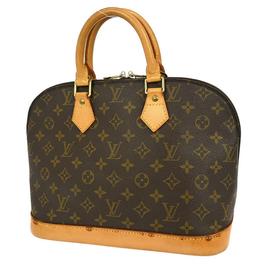 Louis Vuitton Alma Handbag Monogram Canvas, Brown, Canvas, Handbag