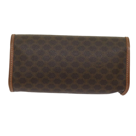 Celine Macadam Pochette Canvas and Leather, BROWN, CANVAS, Clutche & pouche