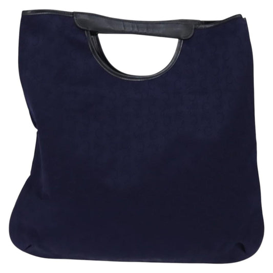 Celine C Sulky Handbag Canvas, NAVY, CANVAS, Handbag