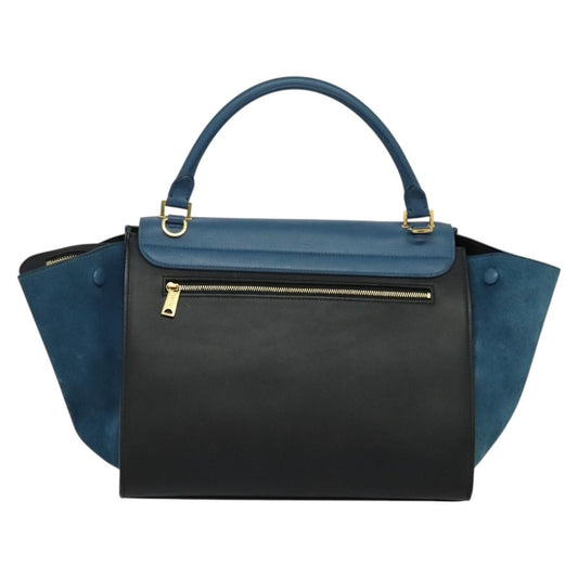 Celine Trapeze Bag Leather, BLUE, LEATHER, Handbag