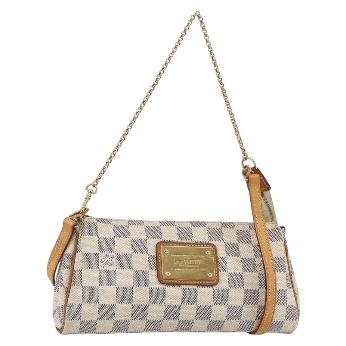 Louis Vuitton Eva Handbag Damier, BEIGE, CANVAS, Clutche & pouche