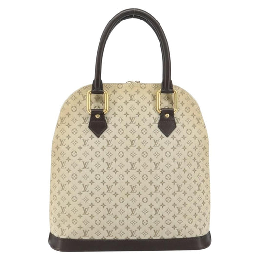 Louis Vuitton Alma Handbag Mini Lin Monogram, KHAKI, CANVAS, Handbag