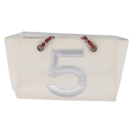 Chanel No.5 Tote Canvas and Leather, WHITE, CANVAS, Tote bag