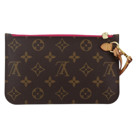 Louis Vuitton Neverfull Pochette Monogram Canvas, BROWN, CANVAS, Clutche & pouche