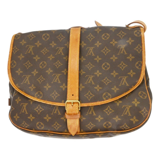 Louis Vuitton Saumur Handbag Monogram Canvas, Brown, Canvas, Shoulder Bag