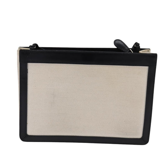 Balenciaga Navy Pochette Canvas and Leather, WHITE, CANVAS, Clutche & pouche