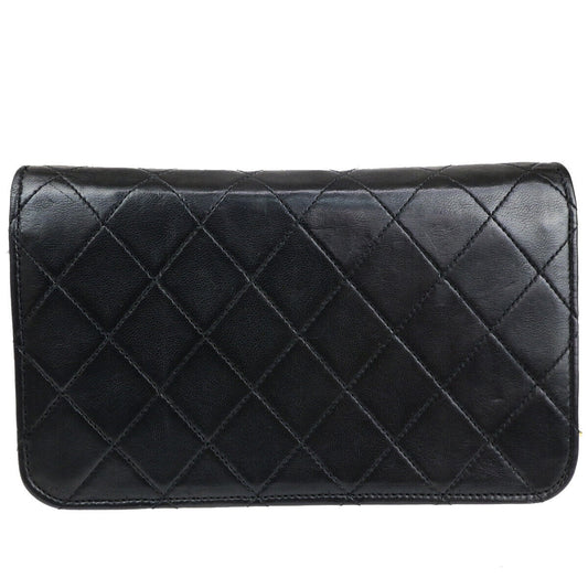 Chanel Wallet on Chain Stitched Leather, BLACK, LEATHER, Clutche & pouche