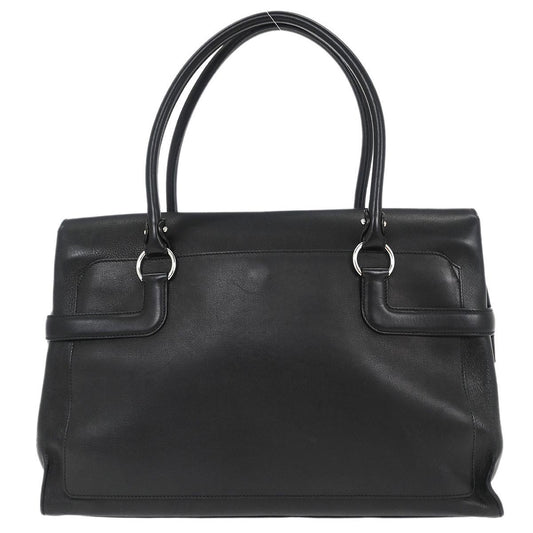 Salvatore Ferragamo Gancini handbag Leather, BLACK, LEATHER, Handbag