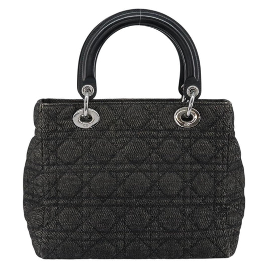 Christian Dior Vintage Lady Dior Bag Cannage Quilt Denim, BLACK, DENIM_JEANS, Handbag