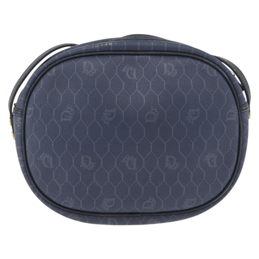 Christian Dior Vintage Honeycomb Shoulder Bag Canvas, NAVY, CANVAS, Shoulder bag
