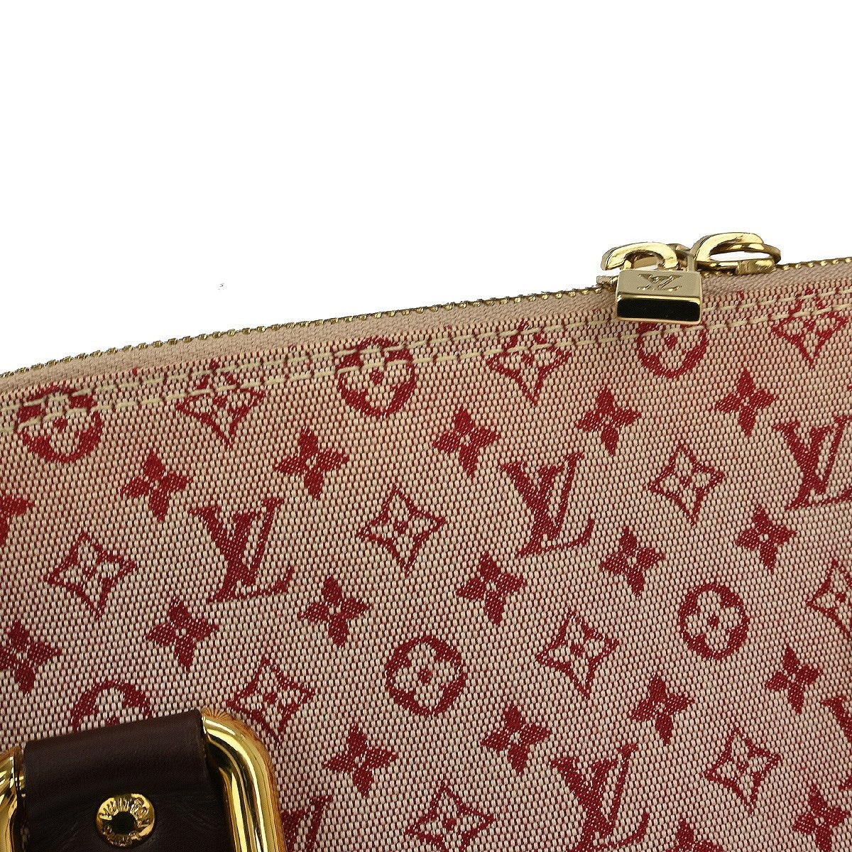 Louis Vuitton Alma Handbag Mini Lin, RED, CANVAS, Handbag