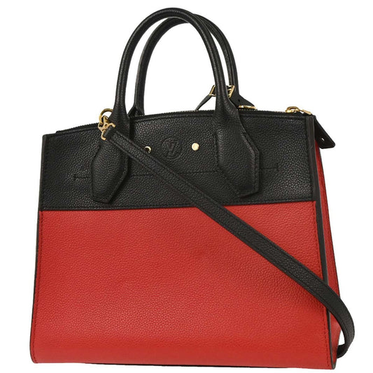 Louis Vuitton City Steamer Handbag Leather, RED, LEATHER, Handbag