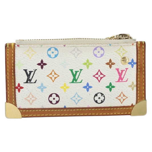Louis Vuitton Pochette clés NM Monogram Multicolor Canvas, WHITE, CANVAS, Wallets