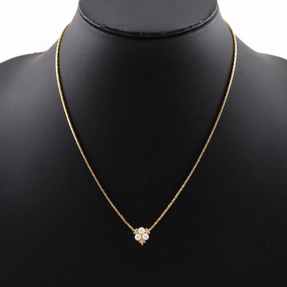 Christian Dior CD Logo necklace Gold-plat and Faux Perle, GOLD, GOLD_PLATED, Necklace