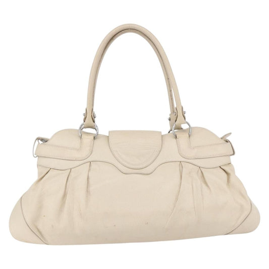 Salvatore Ferragamo Gancini handbag Leather, BEIGE, LEATHER, Handbag
