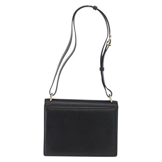 Salvatore Ferragamo Gancini Shoulder Bag Leather, NAVY, LEATHER, Shoulder bag