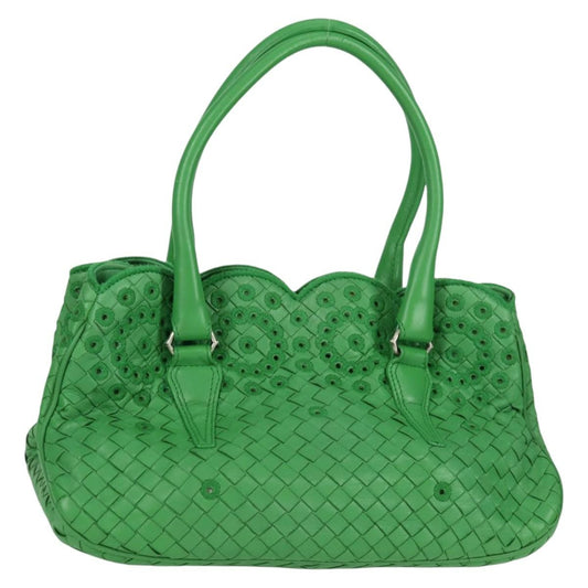 Bottega Veneta Intrecciato Leather, GREEN, LEATHER, Handbag