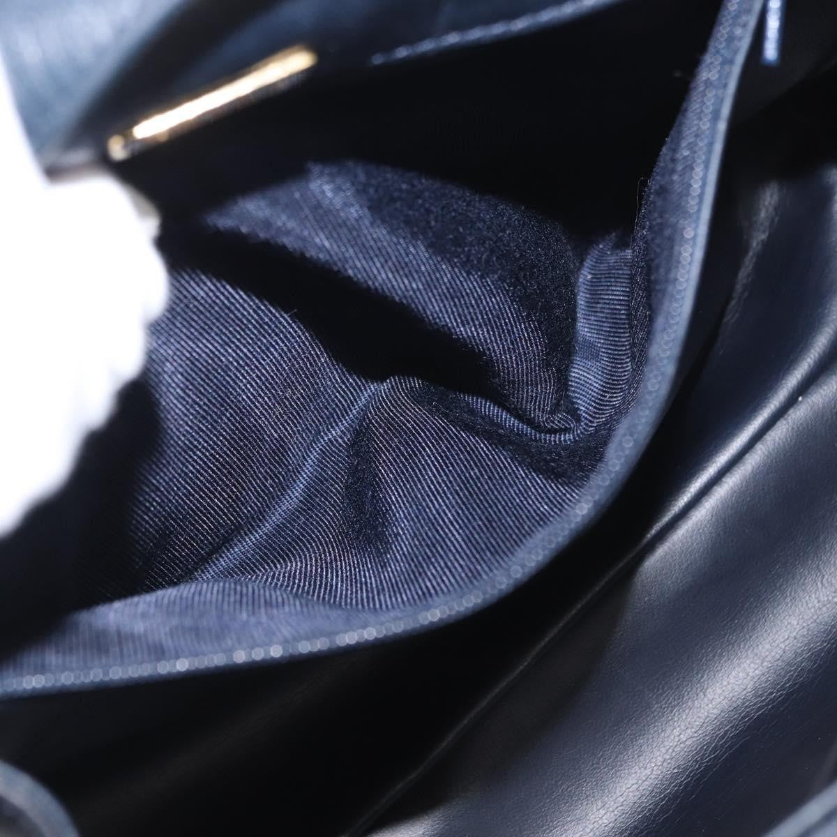 Bally Vintage Handbag Quilted Leather, NAVY, LEATHER, Handbag