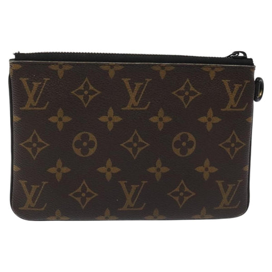 Louis Vuitton Zipped Pouch Limited Edition Logo Story Monogram Canvas, BROWN, CANVAS, Clutche & pouche