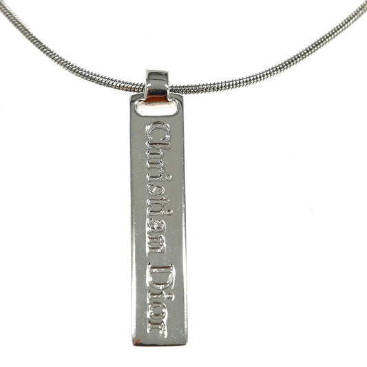 Christian Dior Vintage Dior Logo Necklace Metal, Silver, Silver Plated, Necklace