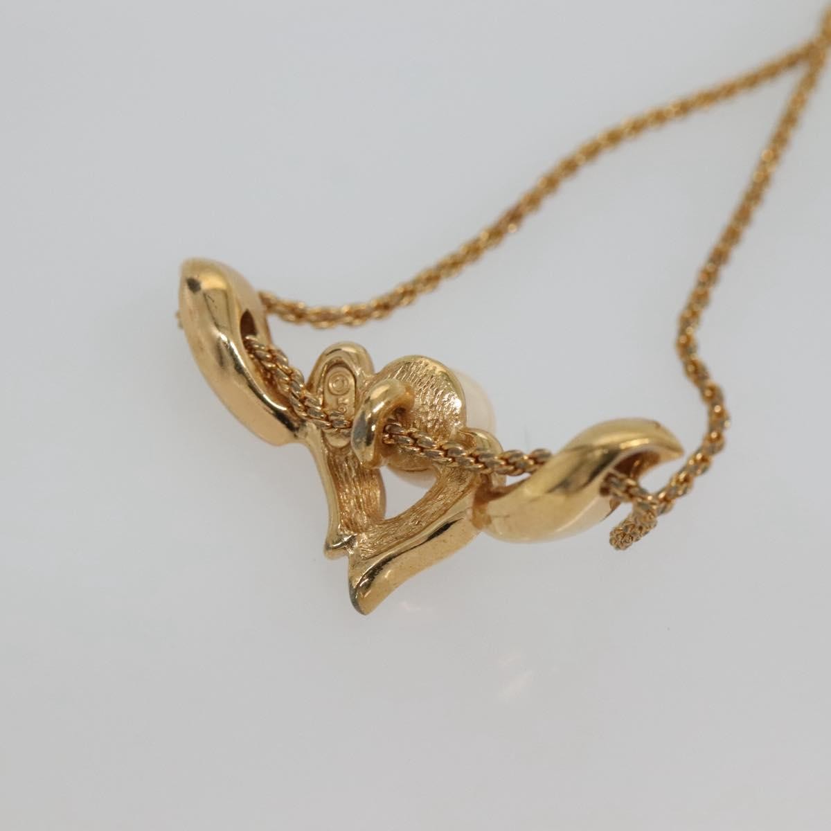 Christian Dior Collar Necklace Metal with Faux Pearls, GOLD, METAL, Necklace