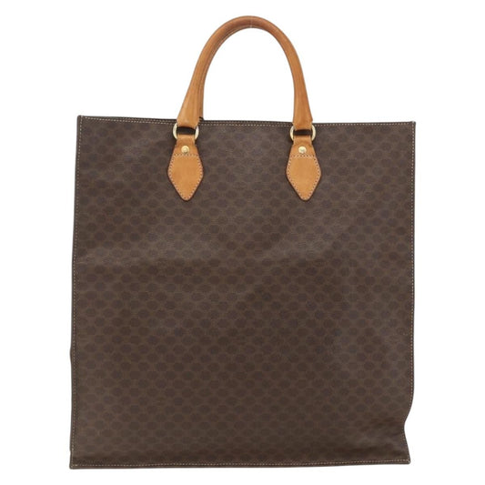 Celine Vintage Macadam Tote bag Canvas, BROWN, CANVAS, Tote bag