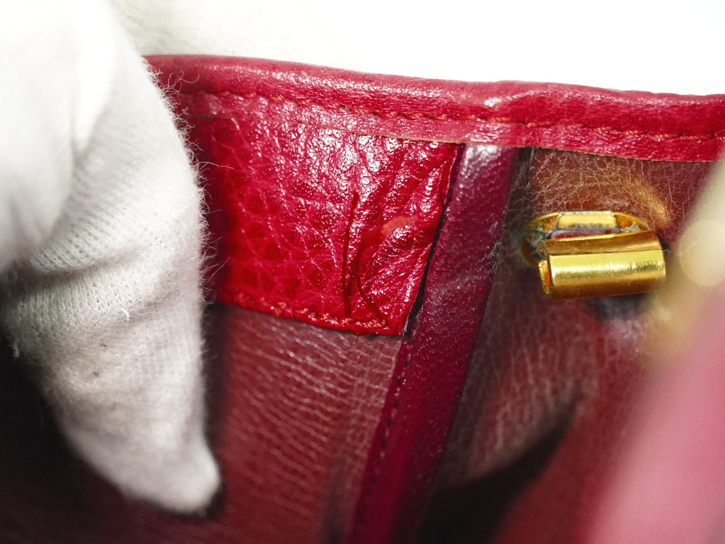 Christian Dior Vintage Shoulder Bag Leather, RED, LEATHER, Shoulder bag