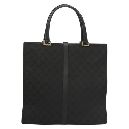 "Gucci Vintage Jackie Tote Canvas, Leather", BLACK, CANVAS, Tote bag