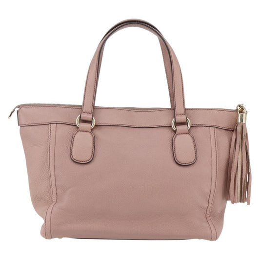 Gucci Soho Zip Tote Leather, PINK, LEATHER, Tote bag