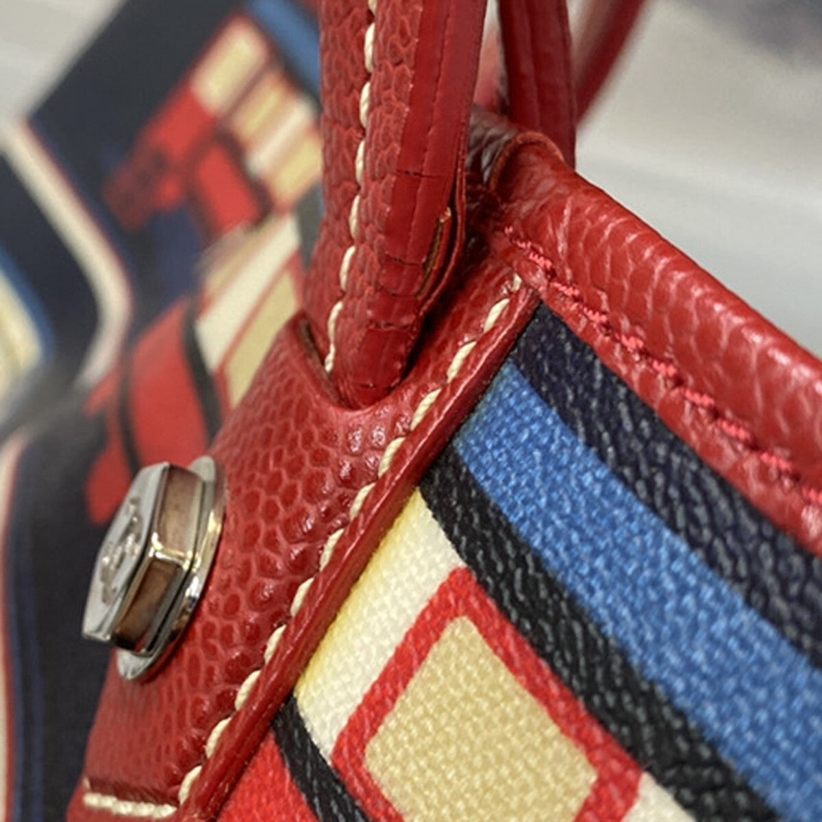 Chanel Le Train Tote Printed Coated Canvas, NAVY, CANVAS, Tote bag