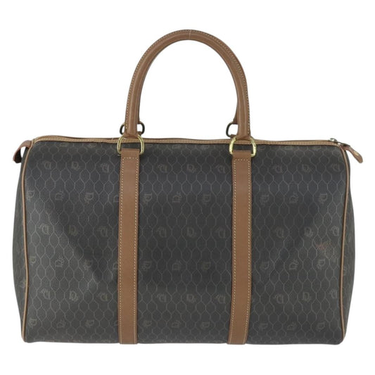 Christian Dior Vintage Honeycomb Boston bag Canvas and Leather, BLACK, CANVAS, Travel bag