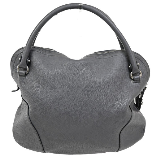 Salvatore Ferragamo Gancini handbag Leather, GRAY, LEATHER, Handbag