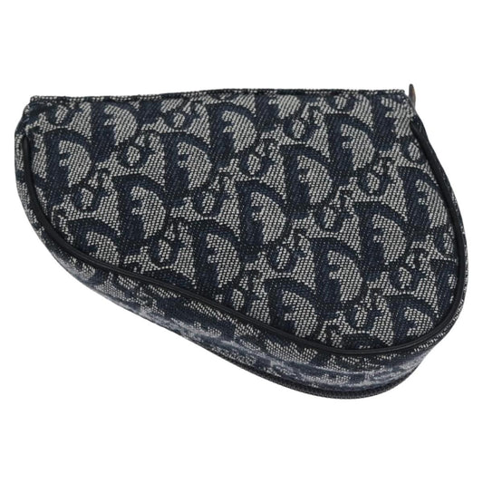 Christian Dior Vintage Saddle Coin Purse Diorissimo Canvas, NAVY, CANVAS, Wallets