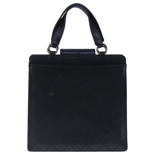 Chanel Vintage CC Turnlock Satchel Leather, BLACK, LEATHER, Handbag