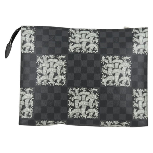 Louis Vuitton Pochette Voyage Limited Edition Nemeth Damier Graphite, Black, Canvas, Clutch