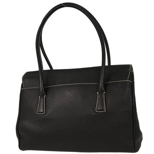 Salvatore Ferragamo Gancini handbag Leather, BLACK, LEATHER, Handbag