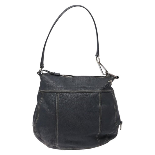 Prada Vintage Shoulder Bag Leather, NAVY, LEATHER, Shoulder bag