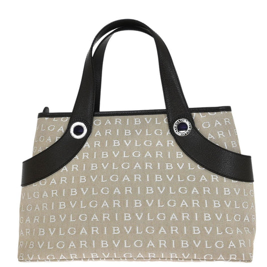 Bvlgari Logomania Tote bag Canvas, Beige, Canvas, Tote Bag