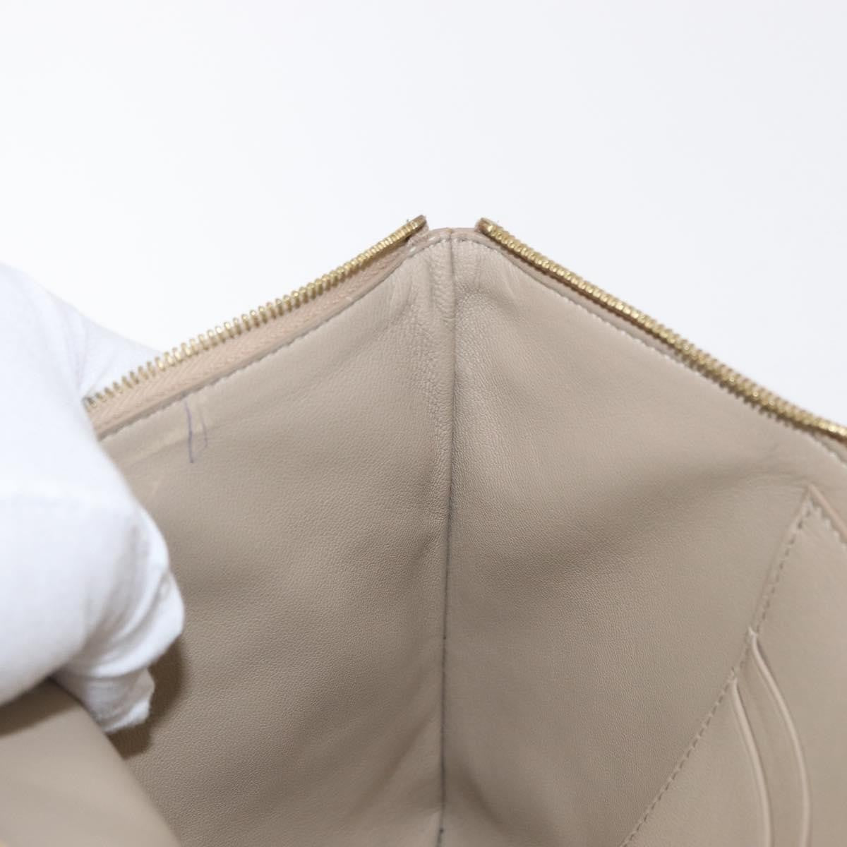 Celine Solo Pouch Leather, BEIGE, LEATHER, Clutche & pouche