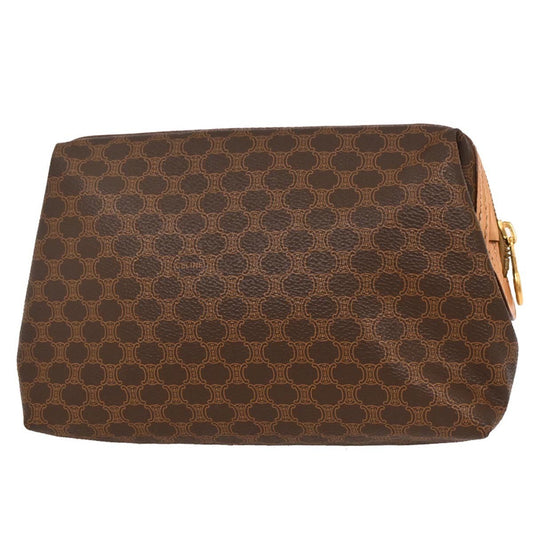 Celine Macadam Pochette Canvas and Leather, BROWN, CANVAS, Clutche & pouche