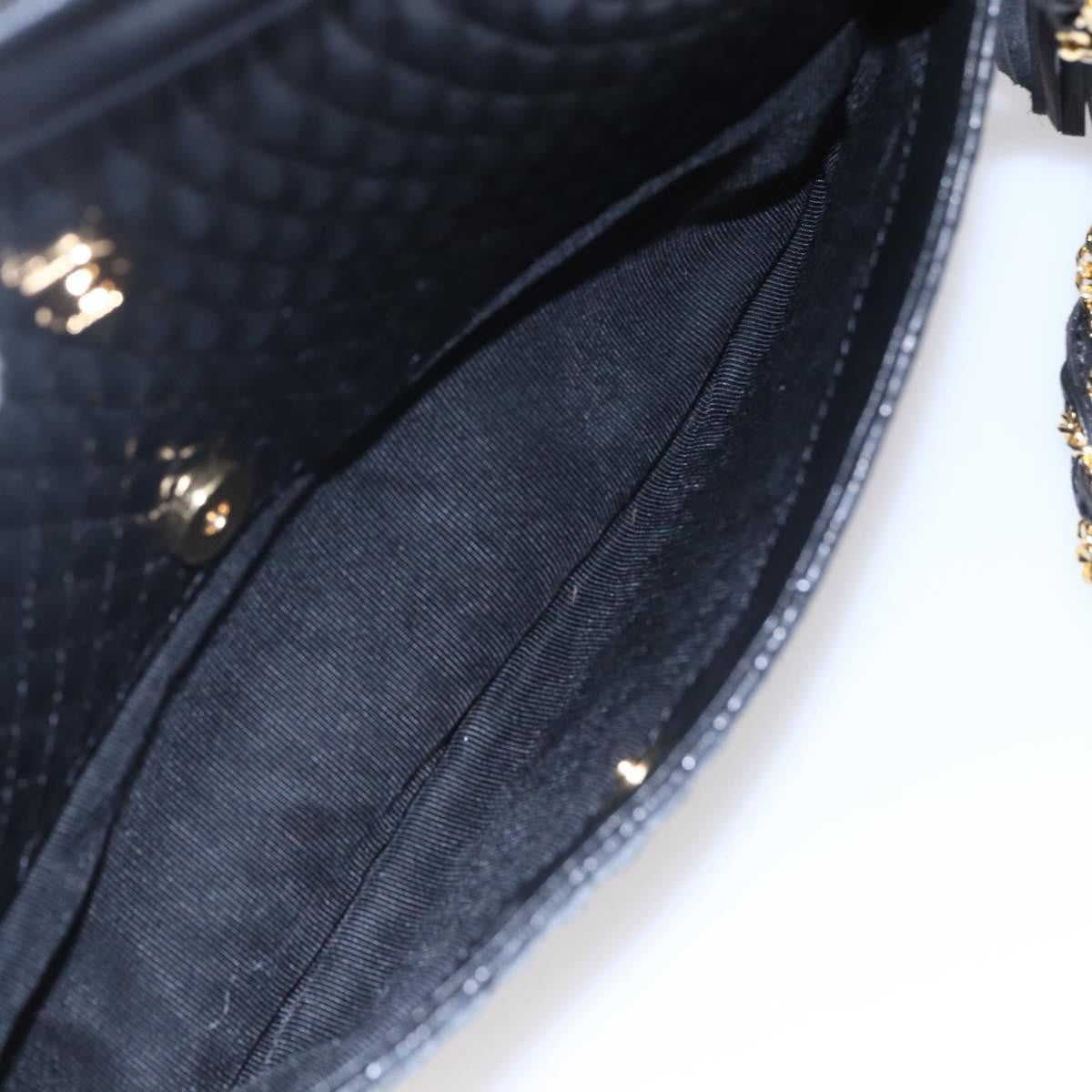 Bally Vintage Chain Shoulder Bag Quilted Leather, BLACK, LEATHER, Shoulder bag