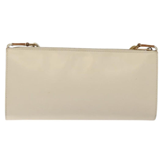 Salvatore Ferragamo Gancini Shoulder Bag Leather, BEIGE, LEATHER, Shoulder bag