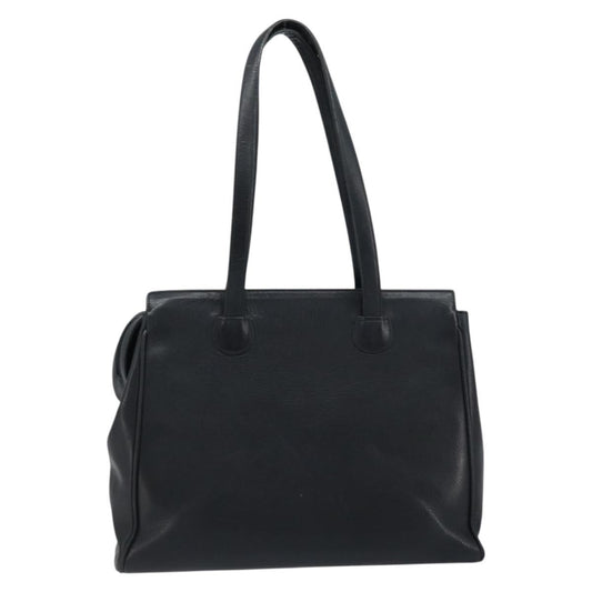 Christian Dior Vintage CD Handle Tote Leather, BLACK, LEATHER, Tote bag