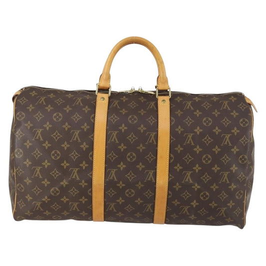 Louis Vuitton Keepall Bag Monogram Canvas, BROWN, CANVAS, Travel bag