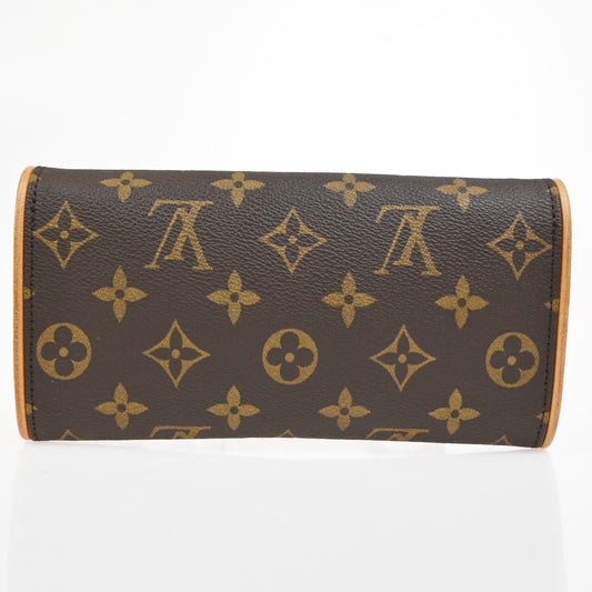 Louis Vuitton Twin Handbag Monogram Canvas, Brown, Leather, Clutch