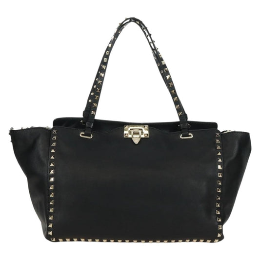 Valentino Garavani Rockstud Tote Soft Leather, BLACK, LEATHER, Tote bag