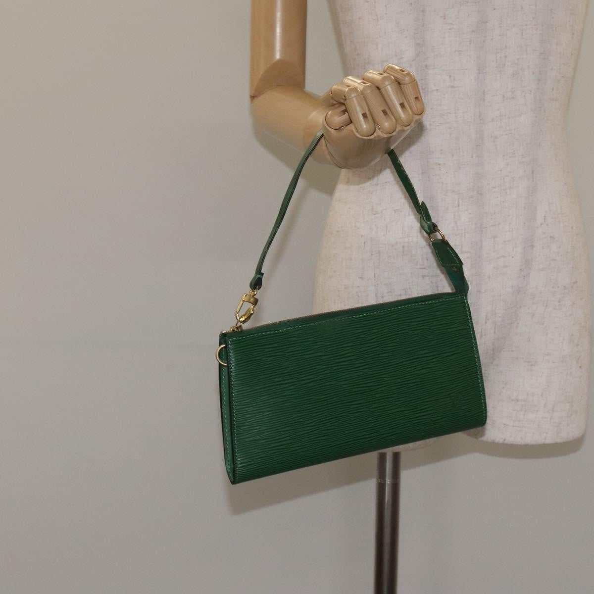 Louis Vuitton Petite Noe Handbag Monogram Canvas, GREEN, LEATHER, Clutche & pouche