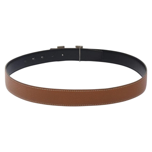 Hermes Constance Belt Leather, BROWN, LEATHER, Belts