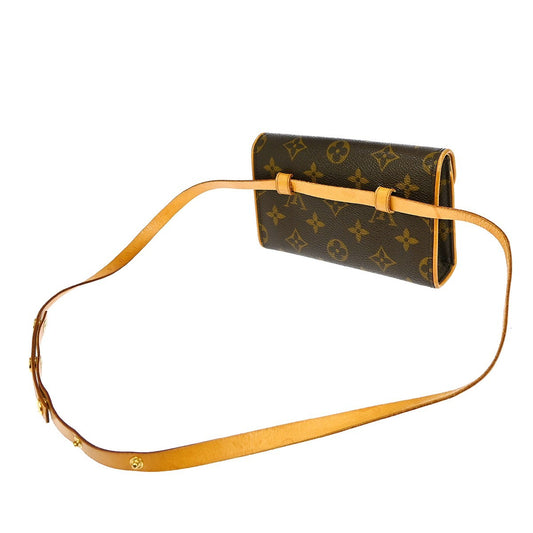 Louis Vuitton Florentine Waist Bag Monogram Canvas, BROWN, CANVAS, Clutche & pouche